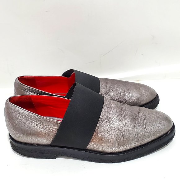 Hester Van Eeghen Amsterdam Women's Size 7.5-8 Gray Leather Loafers - Picture 1 of 10
